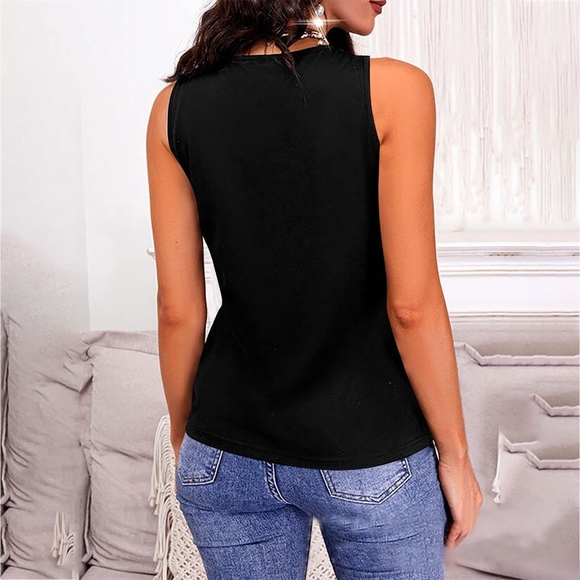 Shine On Wide Strap Tank - Black - Picture 3 of 4